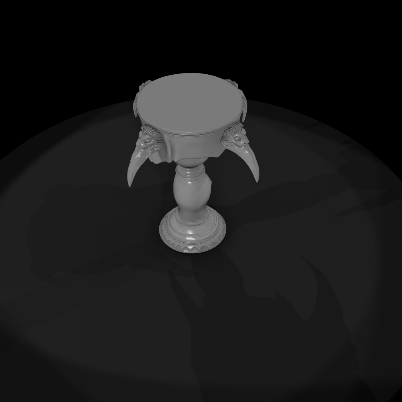 Gothic Gargoyle Pedestal Side Table