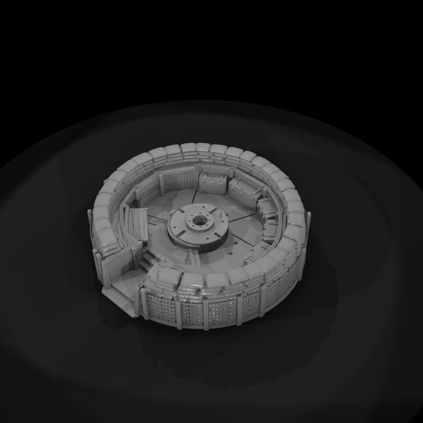 Mil 024 Ww2 England Sandbagged Aa Emplacement