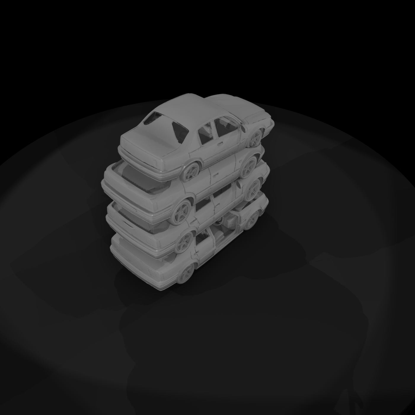 Stacked Damaged Sedans