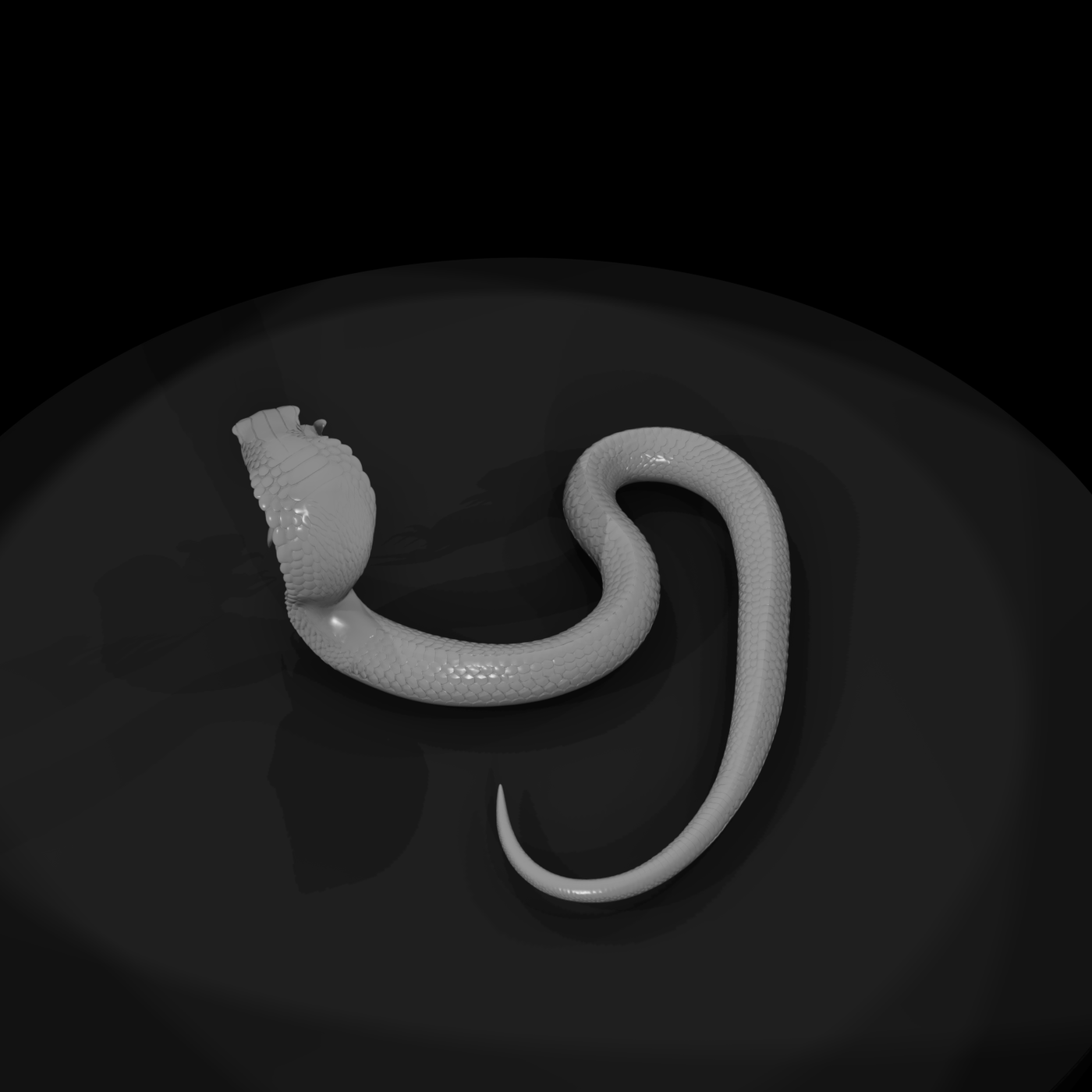 Coiled Cobra with Rat — Stylized