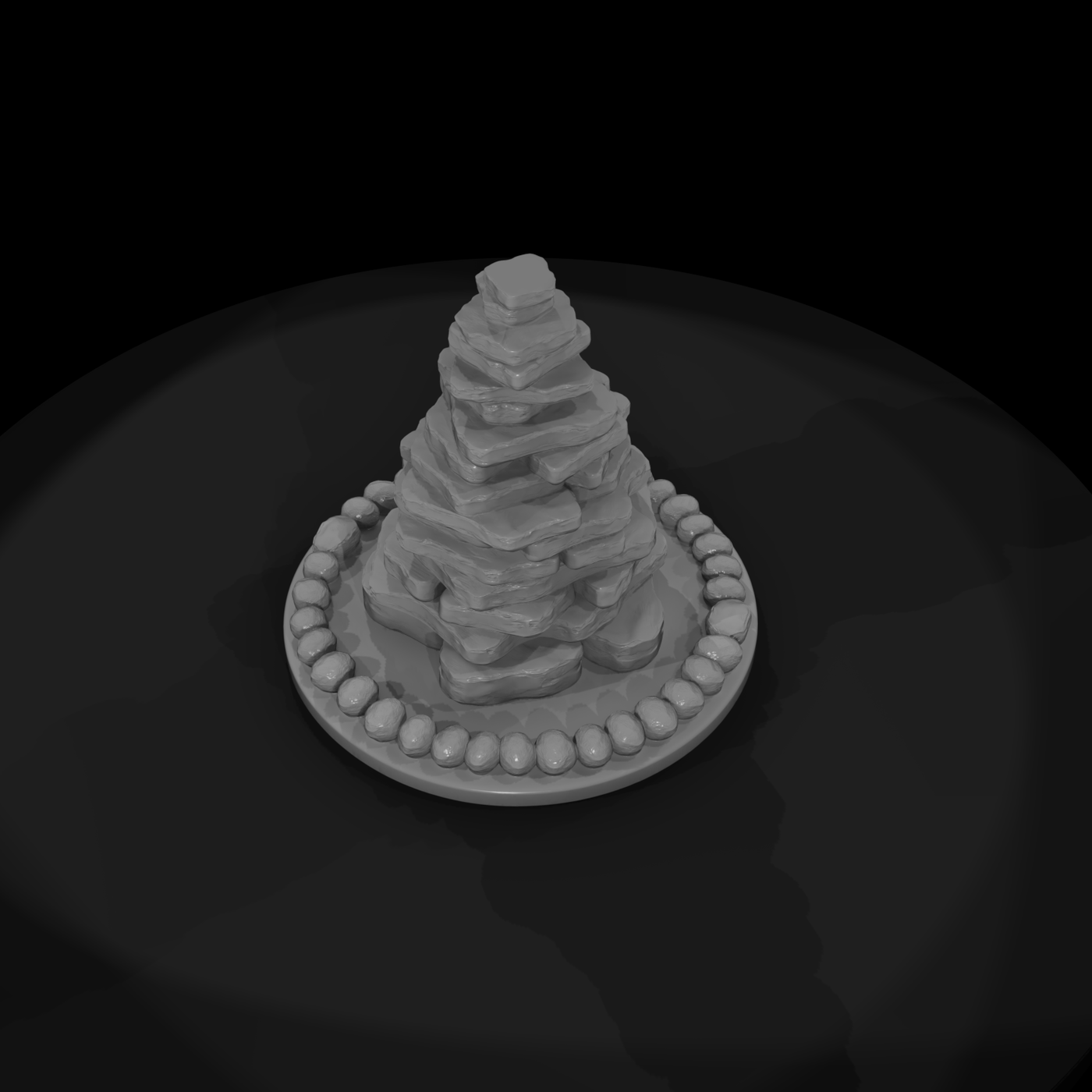 Stylized Stacked Stone Cairn — Terrain