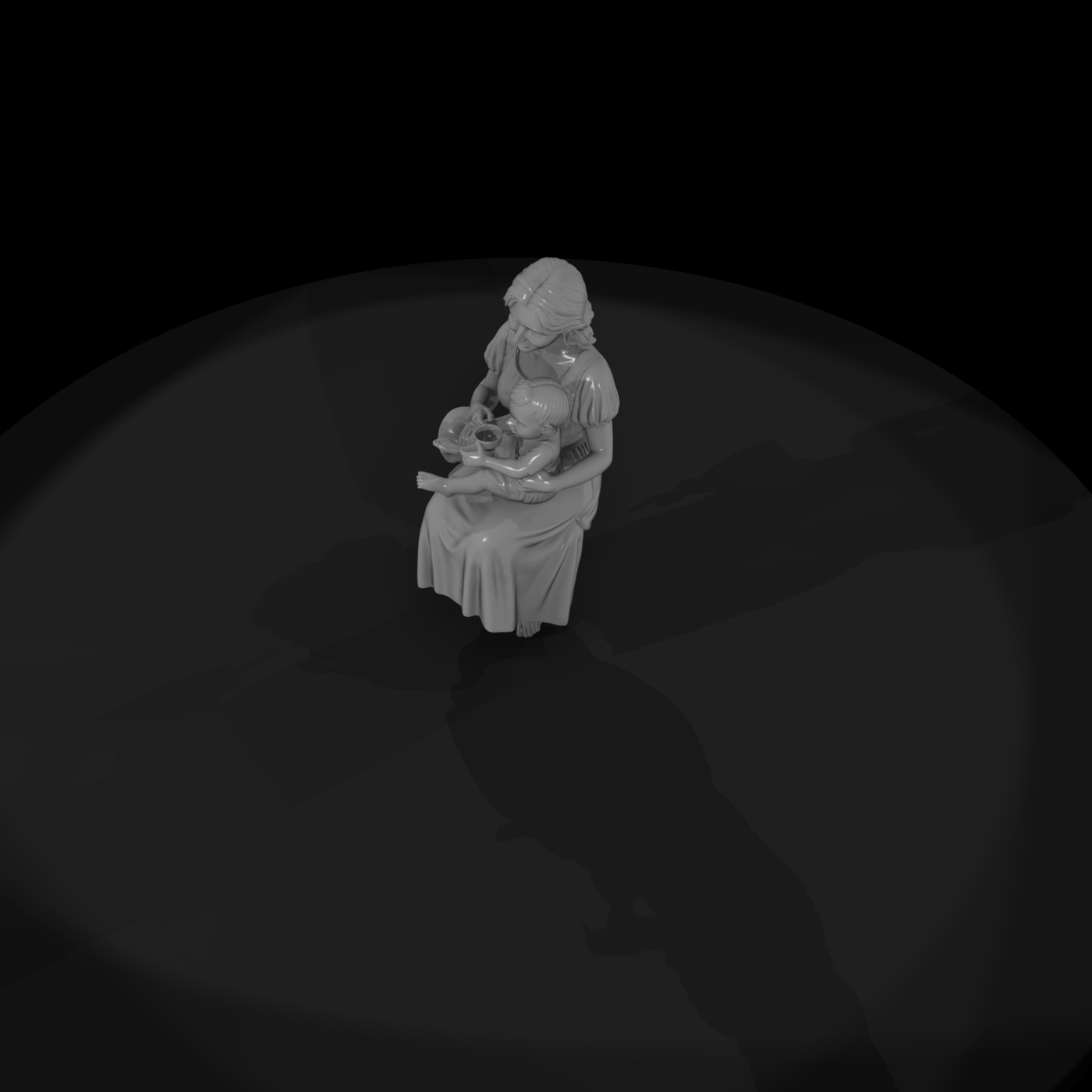 Victorian Seated Mother with Baby