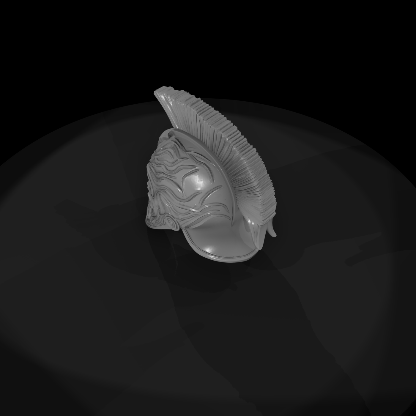 Ornate Spartan Skull Crest Helmet