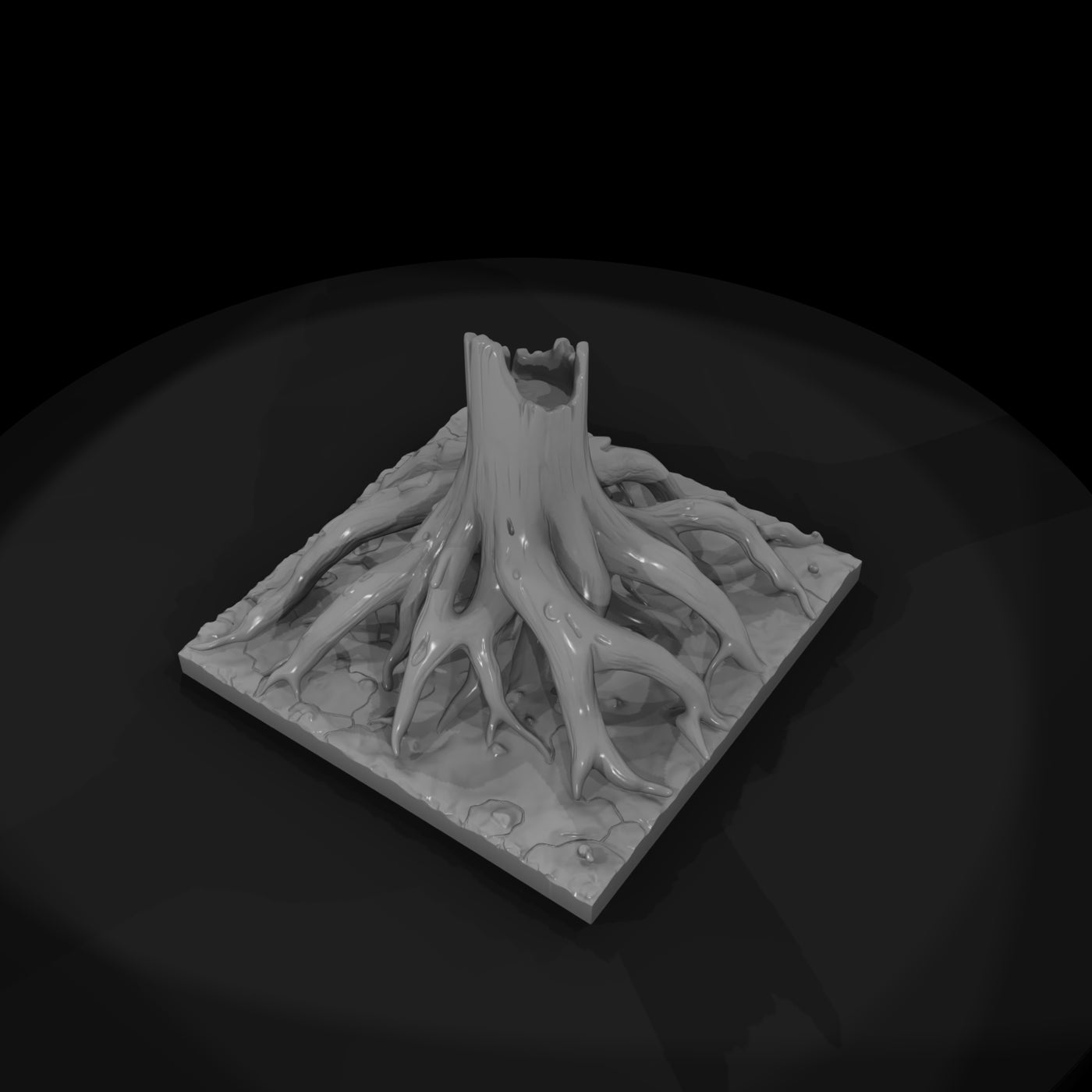 broken-tree-stump-with-exposed-roots-stylized-3d-printable-terrain-523081