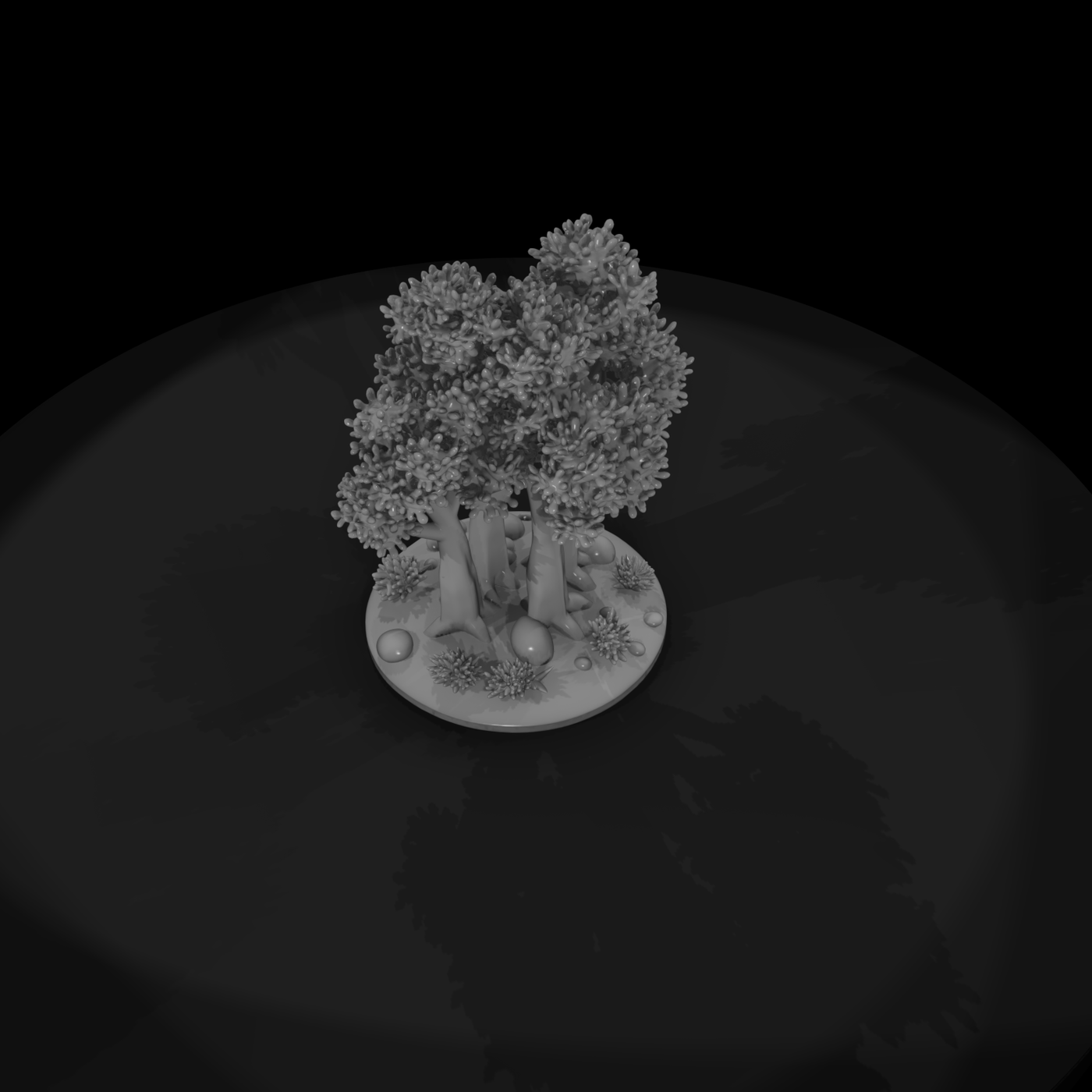 Stylized Tree Grove Scenery Base