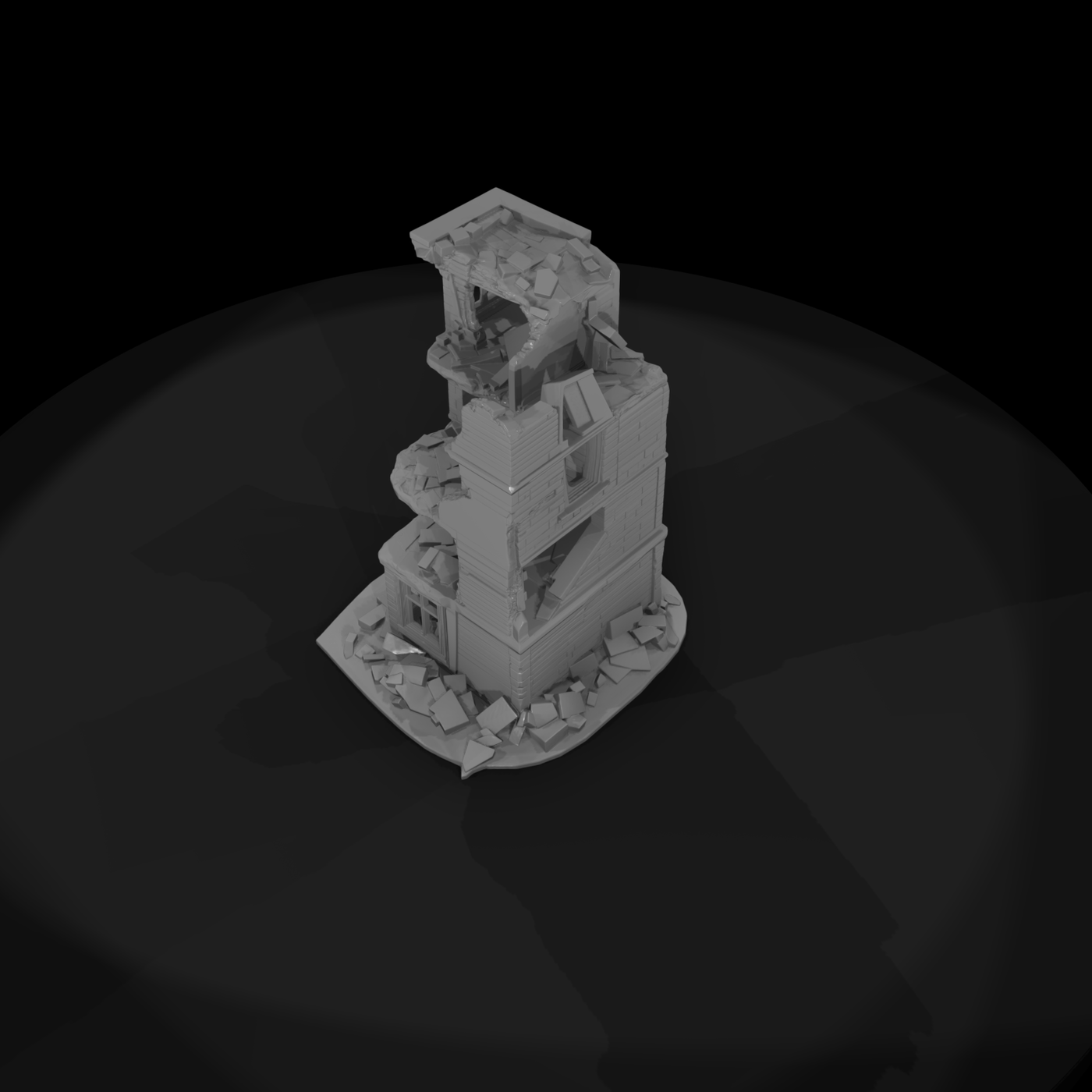 Ruined Brick Townhouse — Detailed