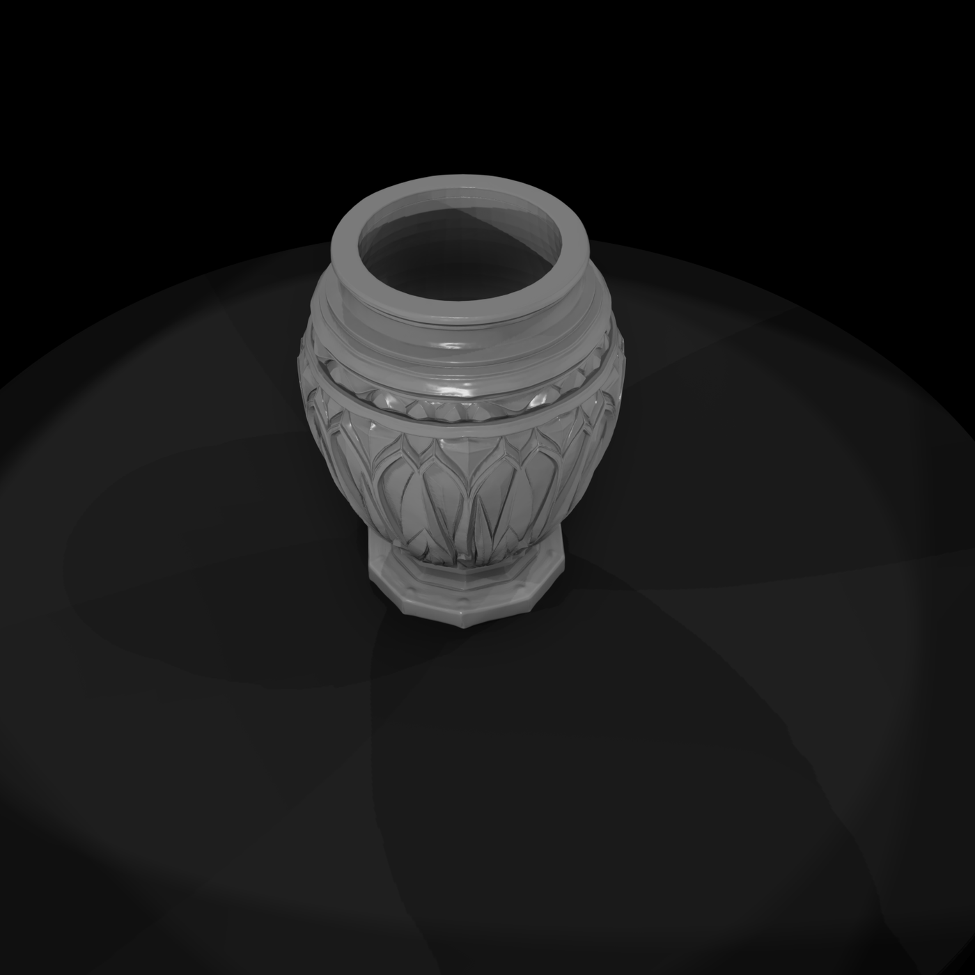 Stylized Carved Urn — & Model Railroad Ornament