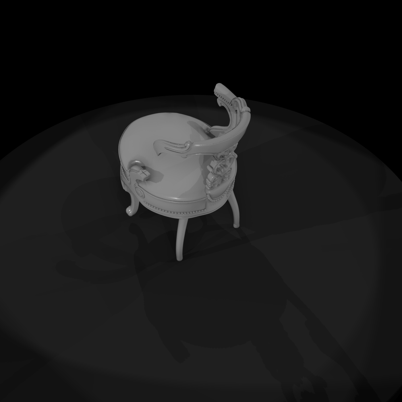 Rococo Vanity Armchair — Ornate Dressing Chair
