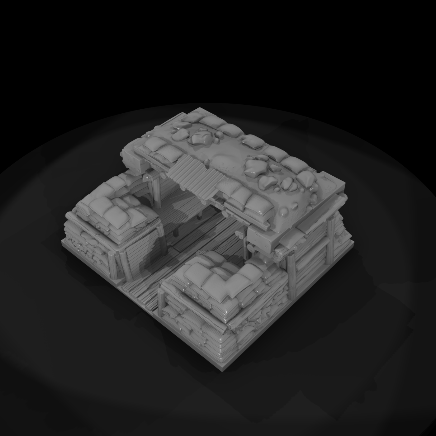 Sandbagged Overhead Cover Bunker