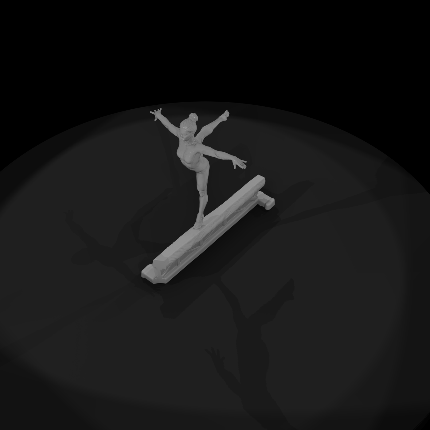 Gymnast on Balance Beam