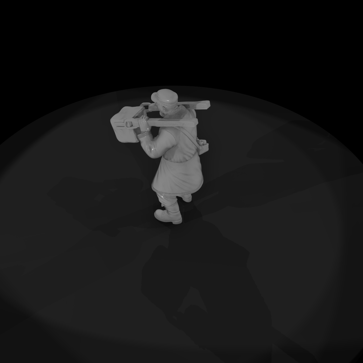 Realistic Ice Delivery Worker Figure