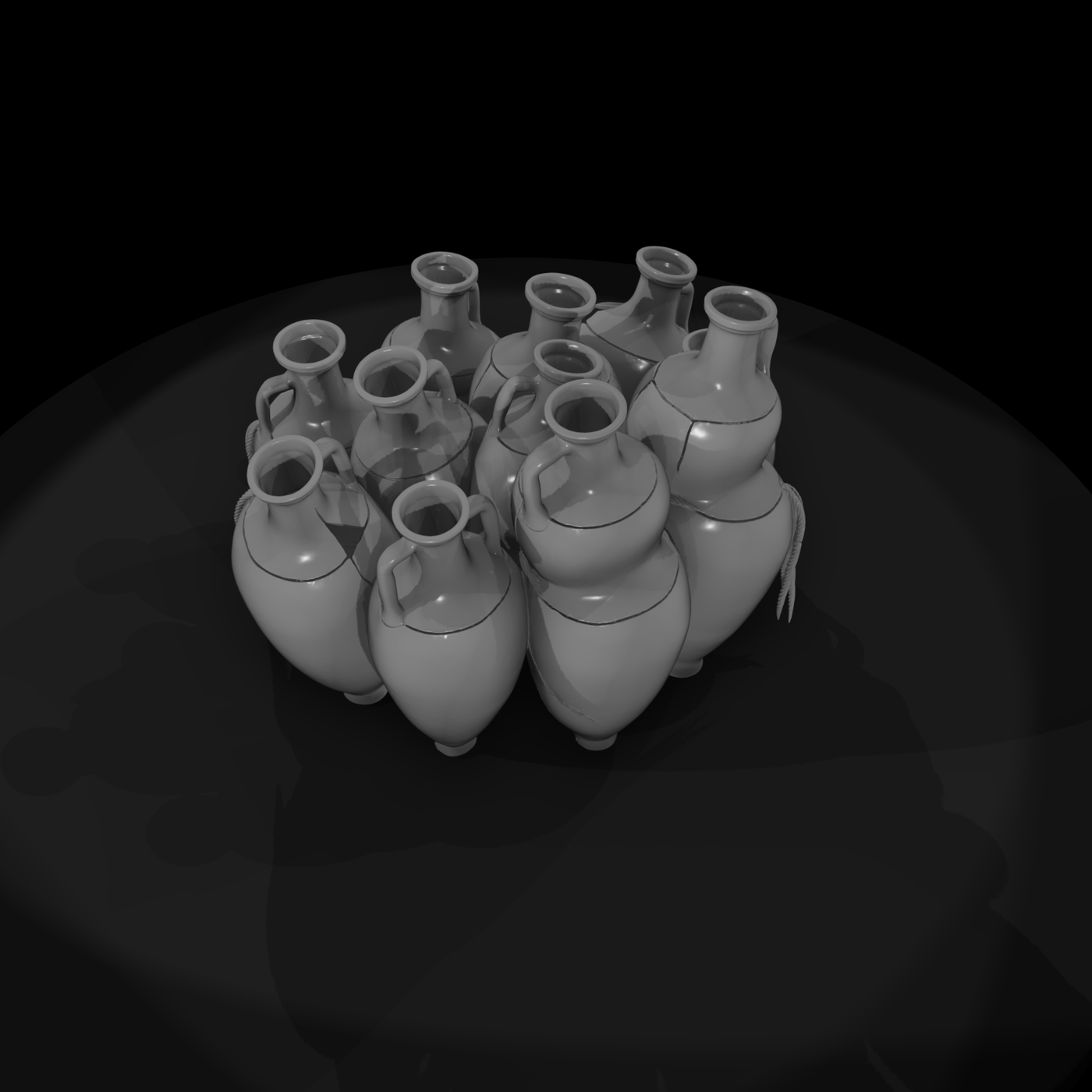 Weathered Ancient Amphora Set