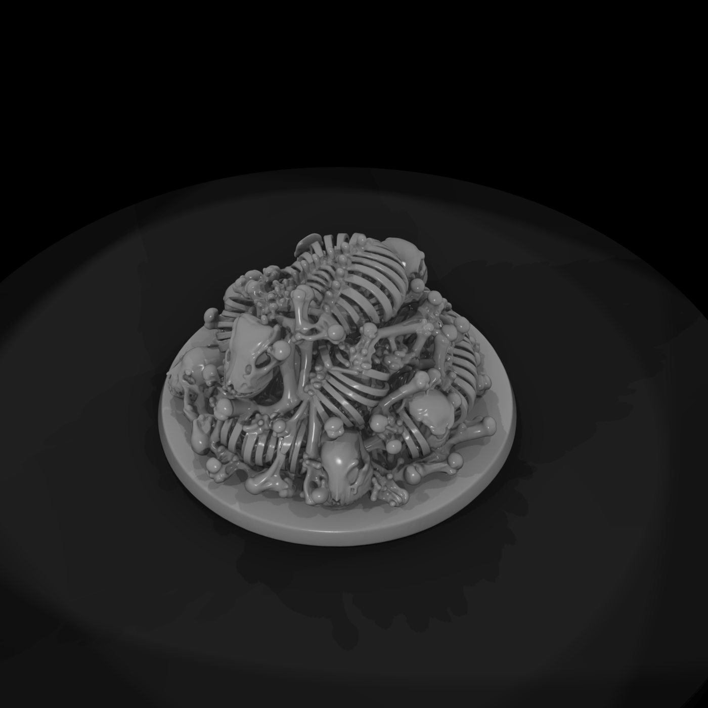 Stylized Mixed Skeleton Pile 3D Miniature Bz8W1Lge