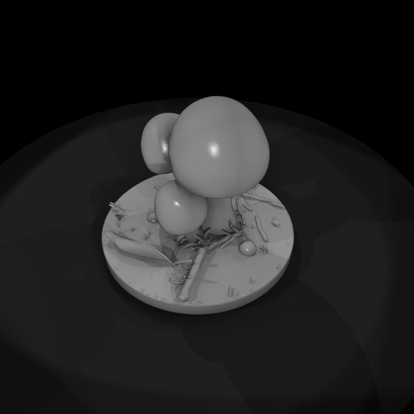 Stylized Forest Mushroom Cluster