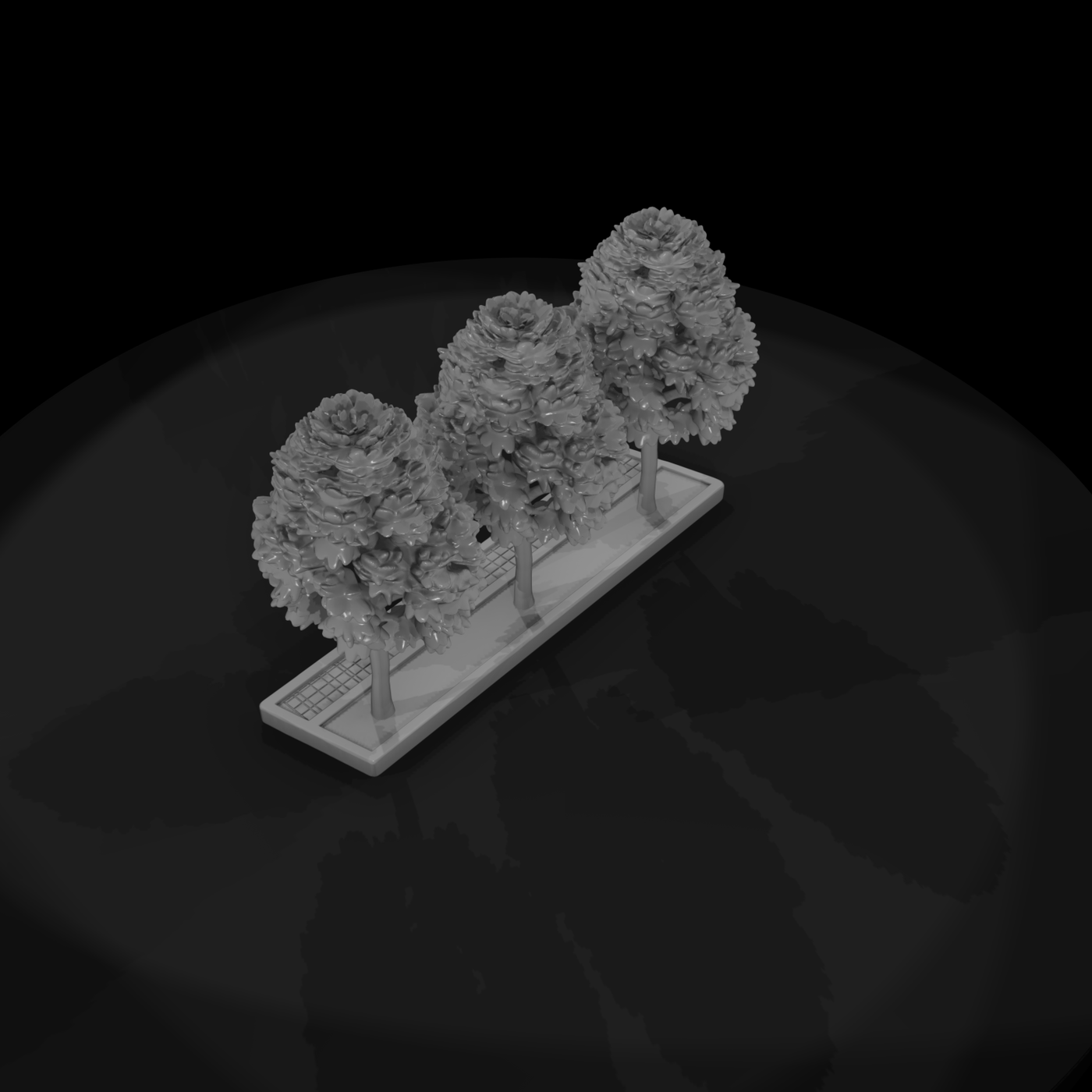 Stylized Street Tree Trio & Railroad Layouts