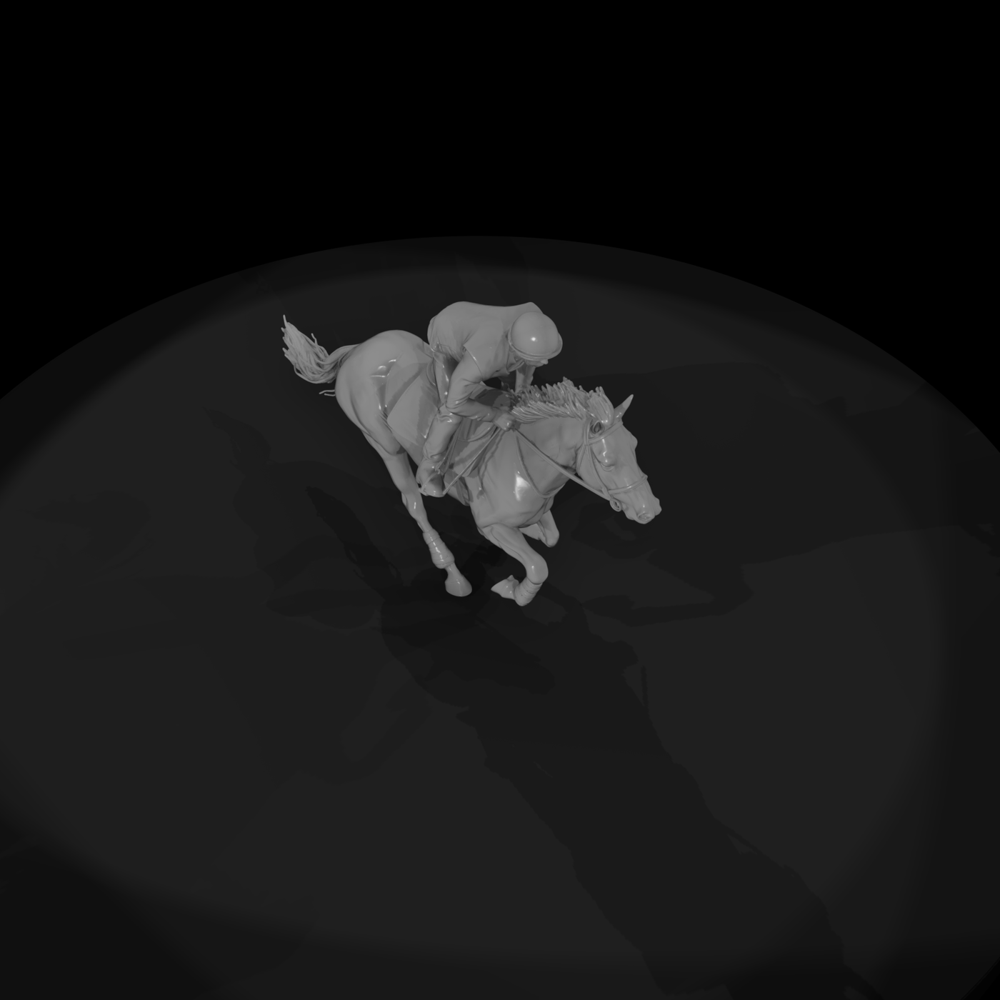 Jockey on Galloping Horse
