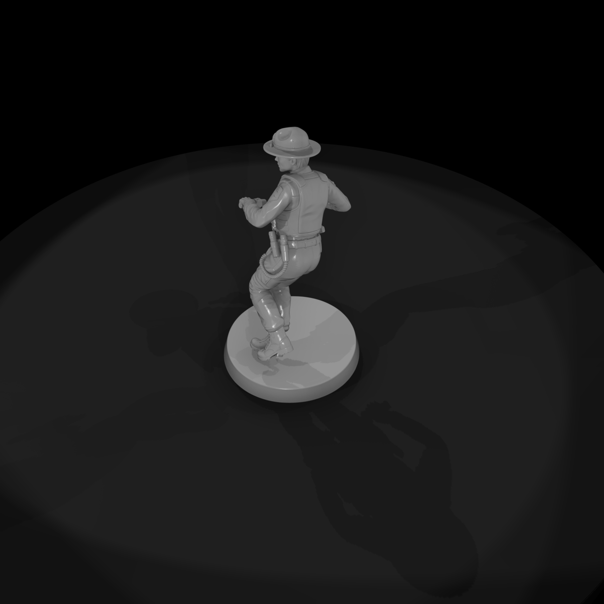 Rural State Trooper in Riding Pose