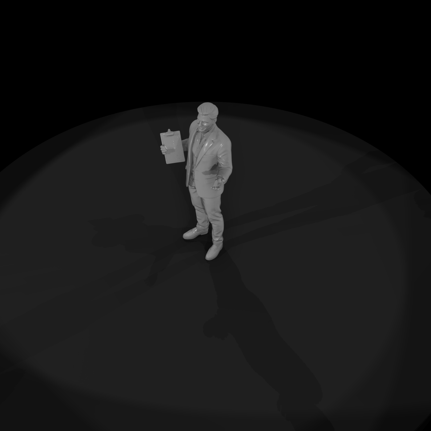 Modern Real Estate Agent Figure with Clipboard