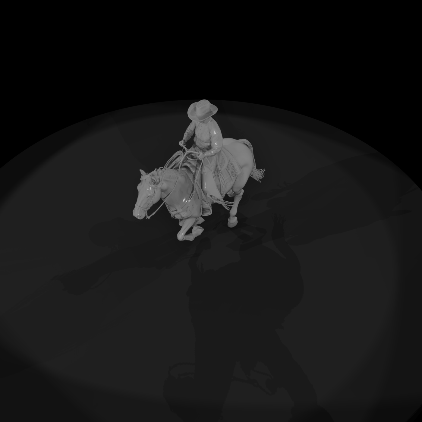 Cowboy on Spotted Horse — Mounted Rider