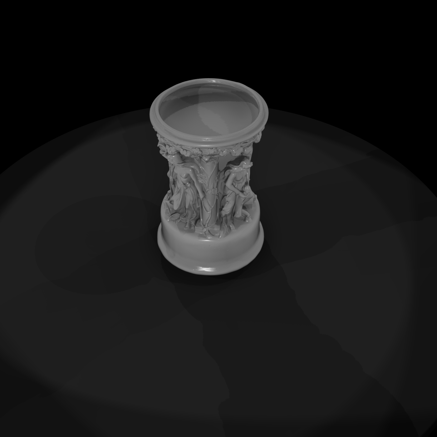 Ornate Sculpted Classical Pedestal Urn