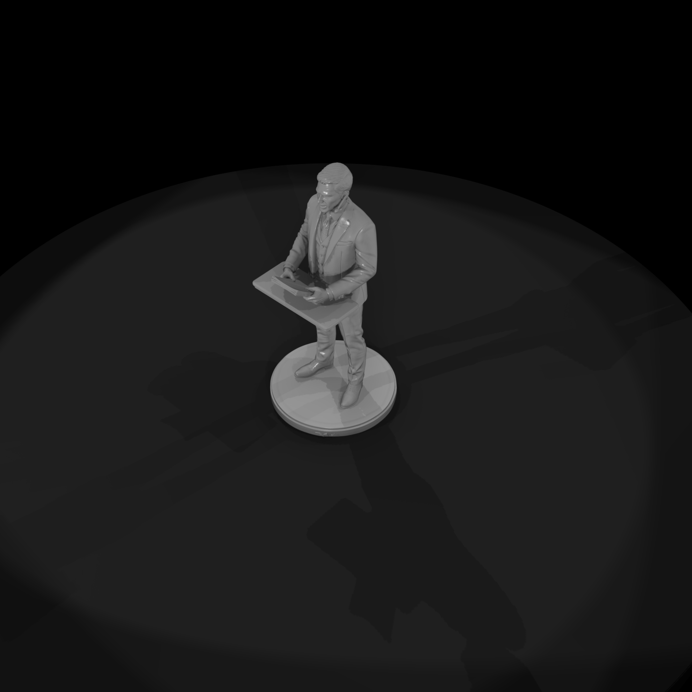 News Anchor at Broadcast Lectern