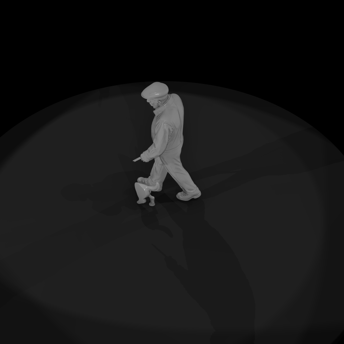 Elderly Man Walking — Park Figure