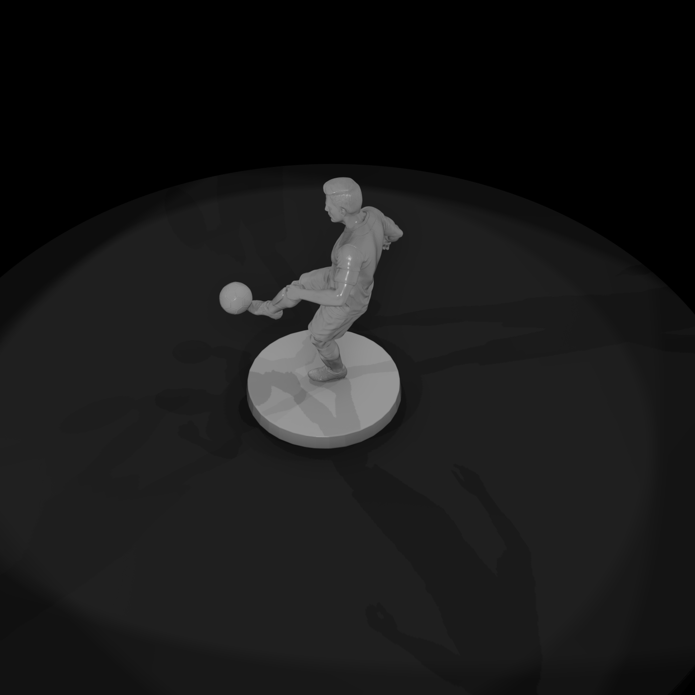 Soccer Midfielder with Ball