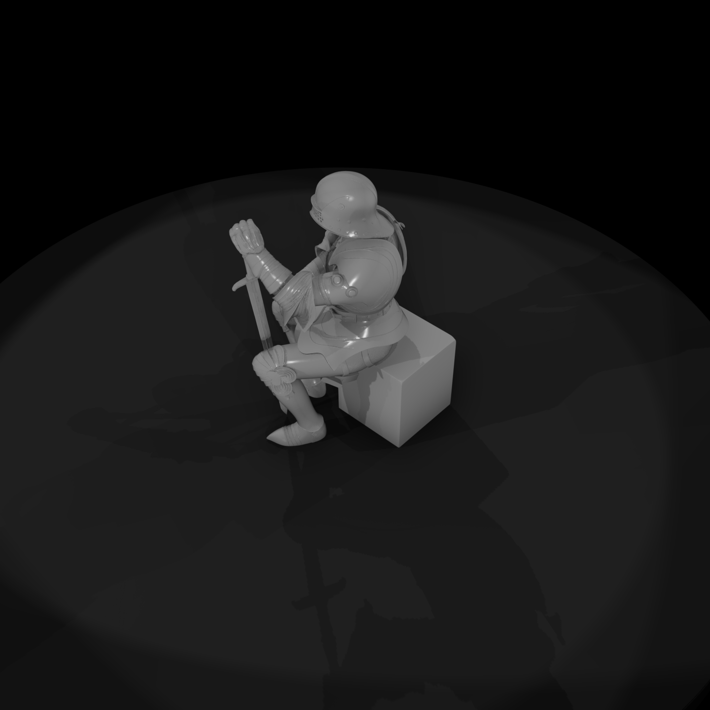 Seated Medieval Knight