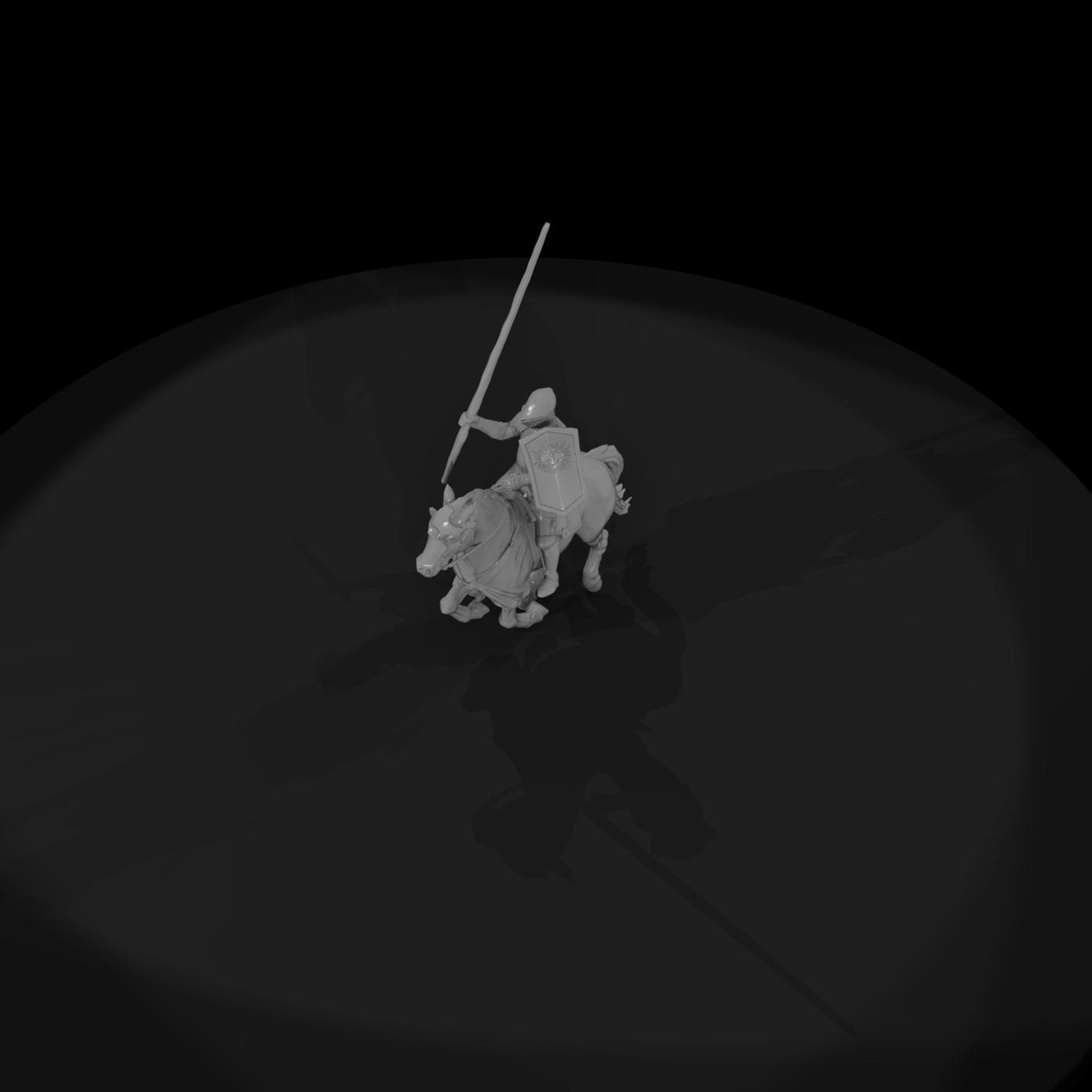 Mounted Medieval Knight with Lance