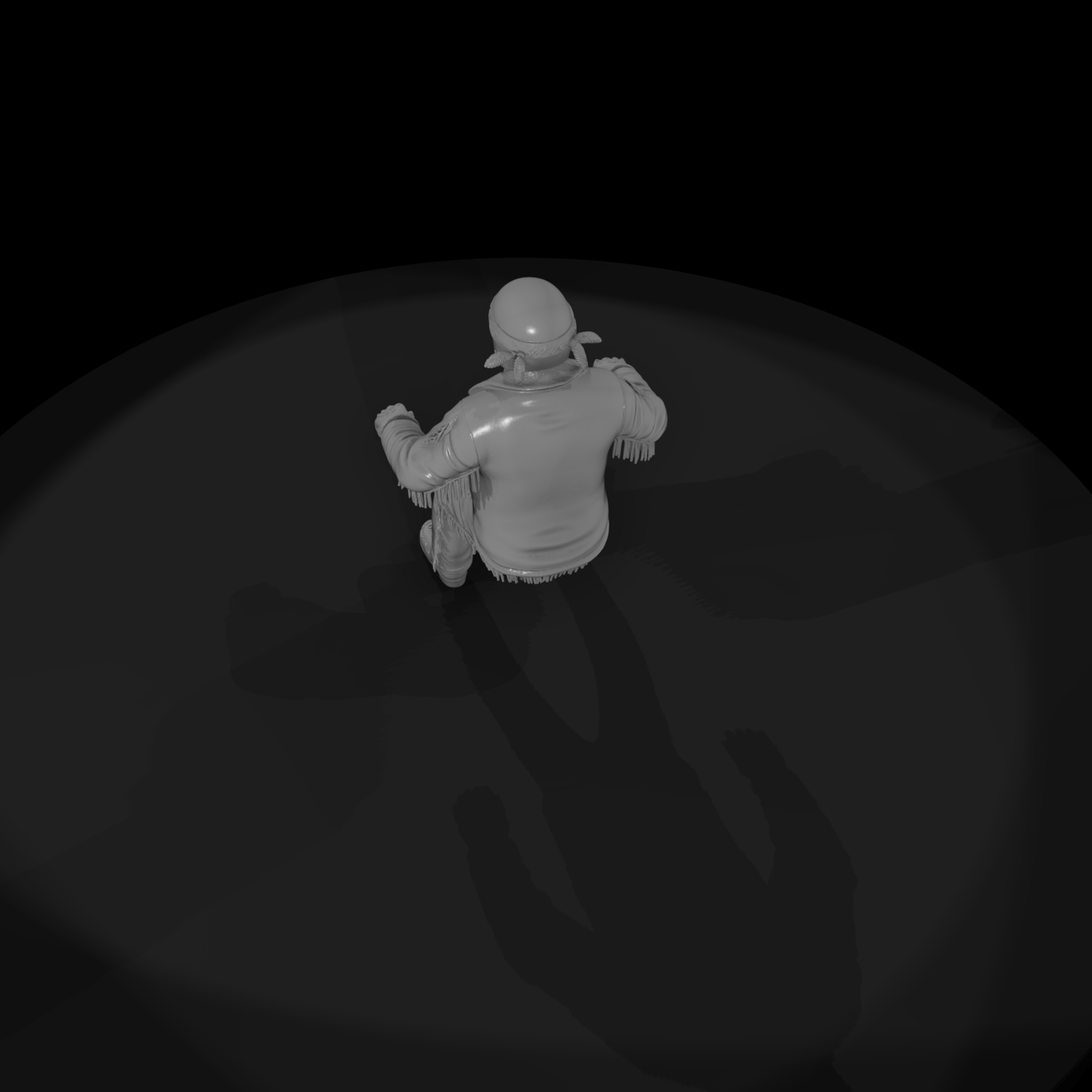 Seated Motorcycle Rider — Adult Male