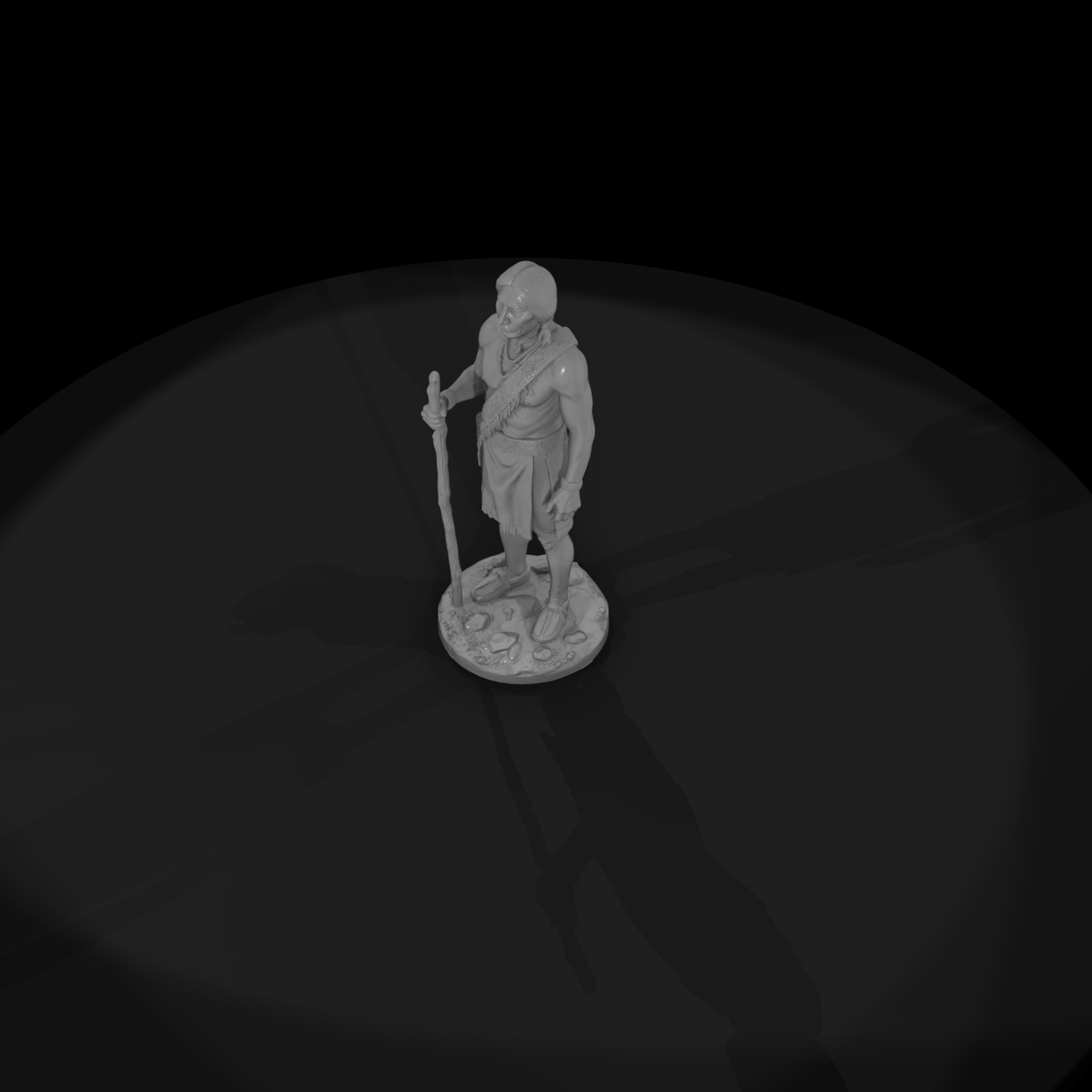 Plains Traveler with Walking Staff