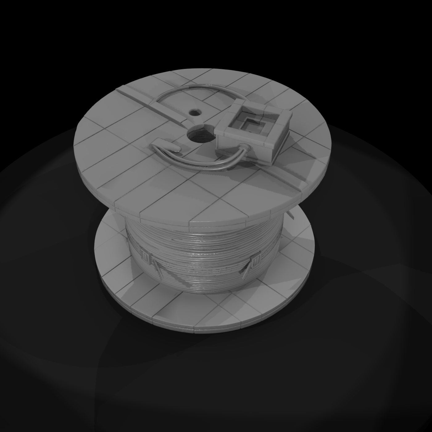Industrial Fiber-Optic Cable Spool (Stylized)