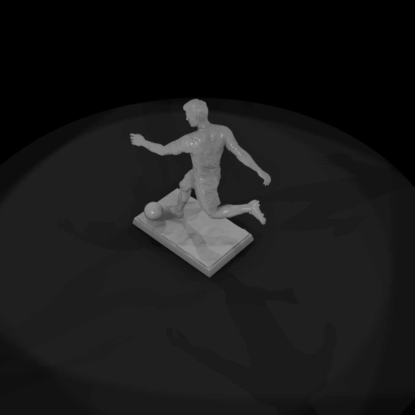Soccer Player Striking the Ball