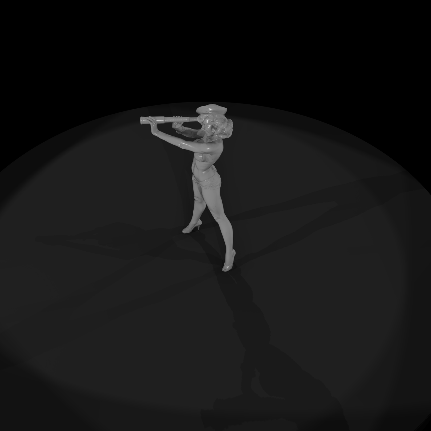 Nautical Pin-Up with Spyglass