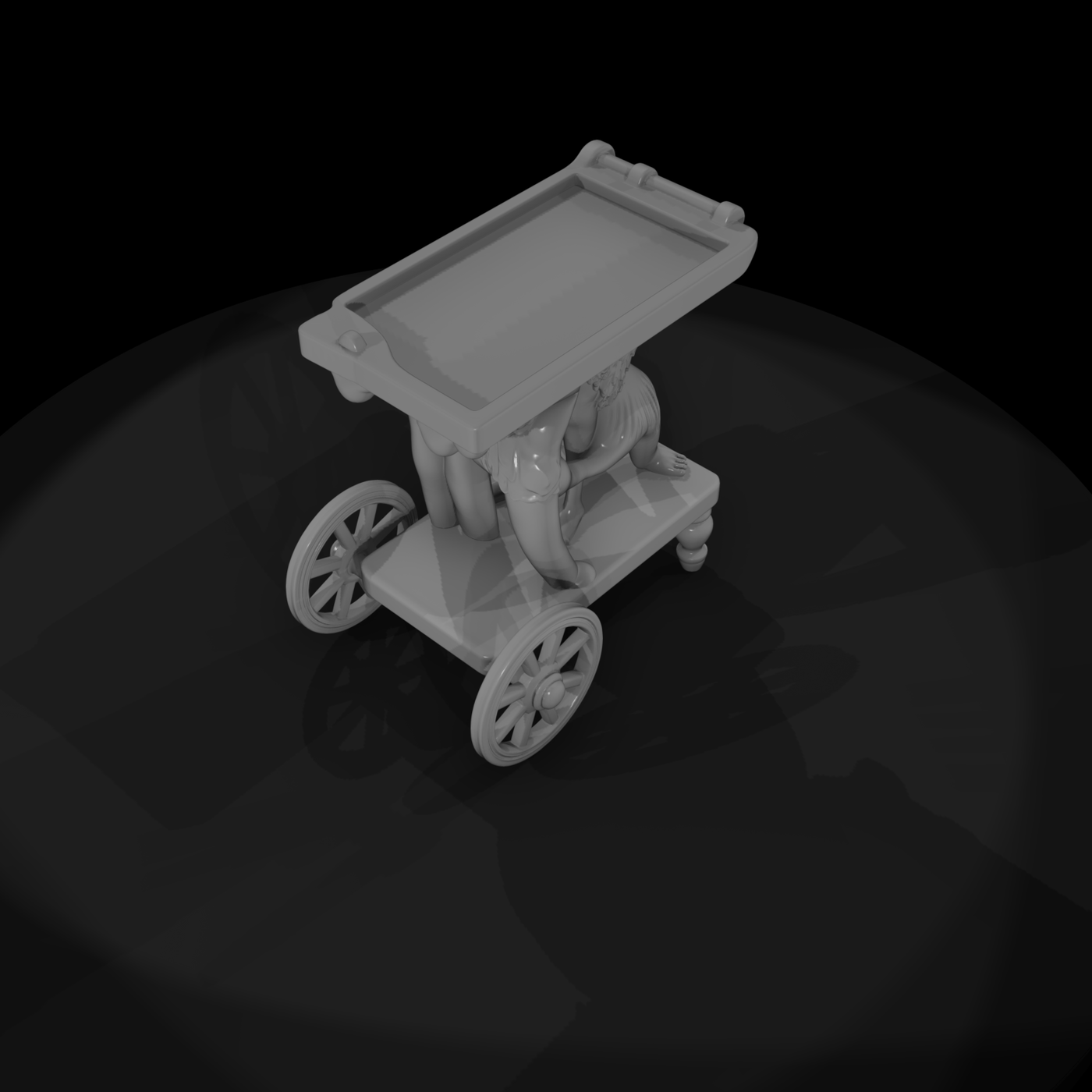Surreal Figural Serving Cart & Model Railroads