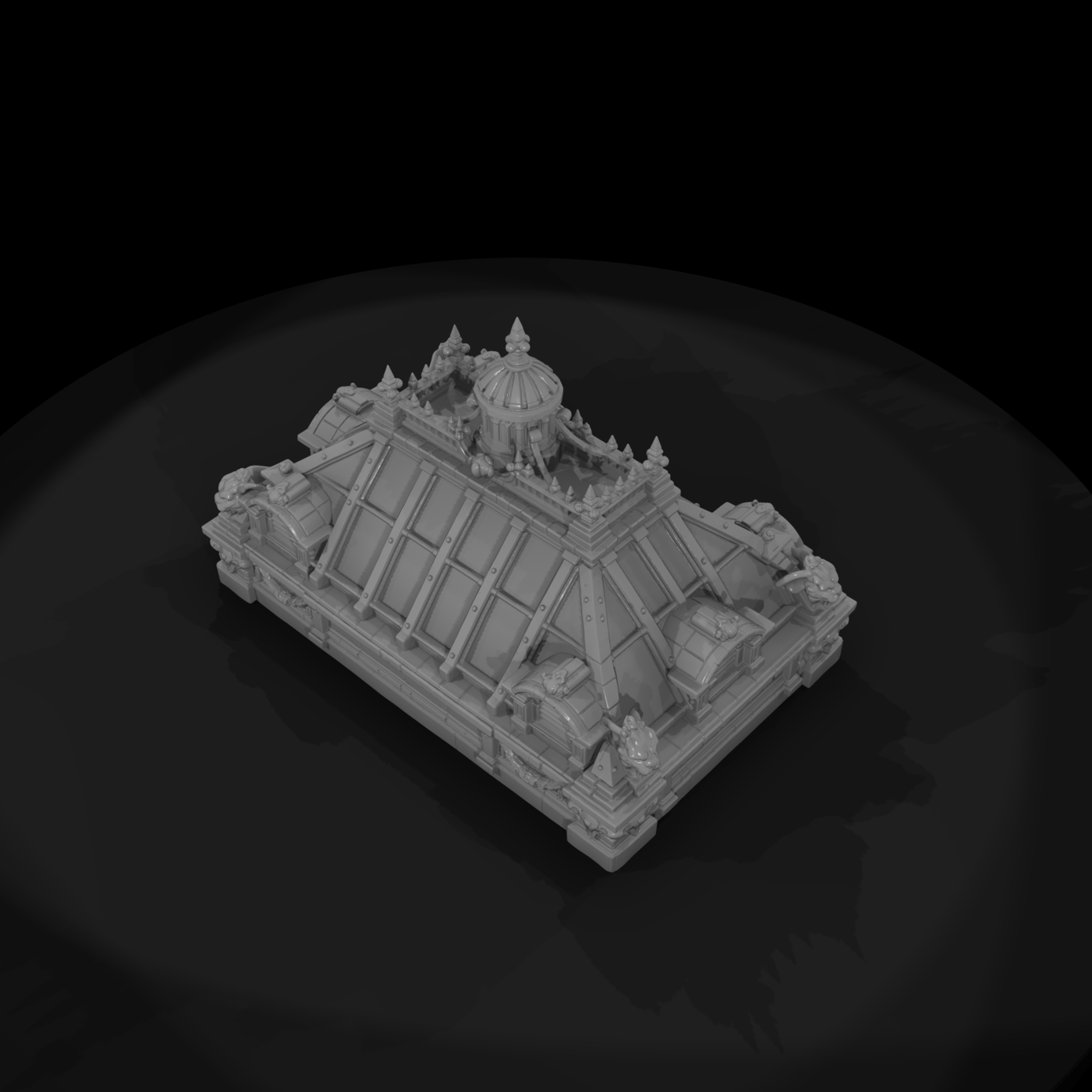 Ornate Skylight Roof Section Cupola and Dormers