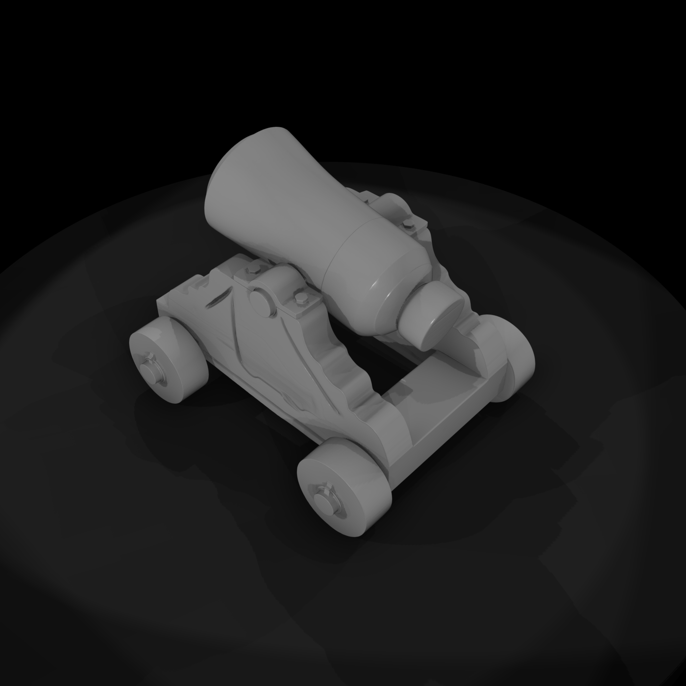Stylized Medieval Wheeled Mortar Cannon