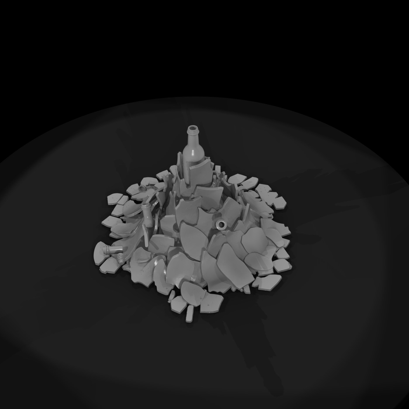 Shattered Wine Bottle Debris — Scatter