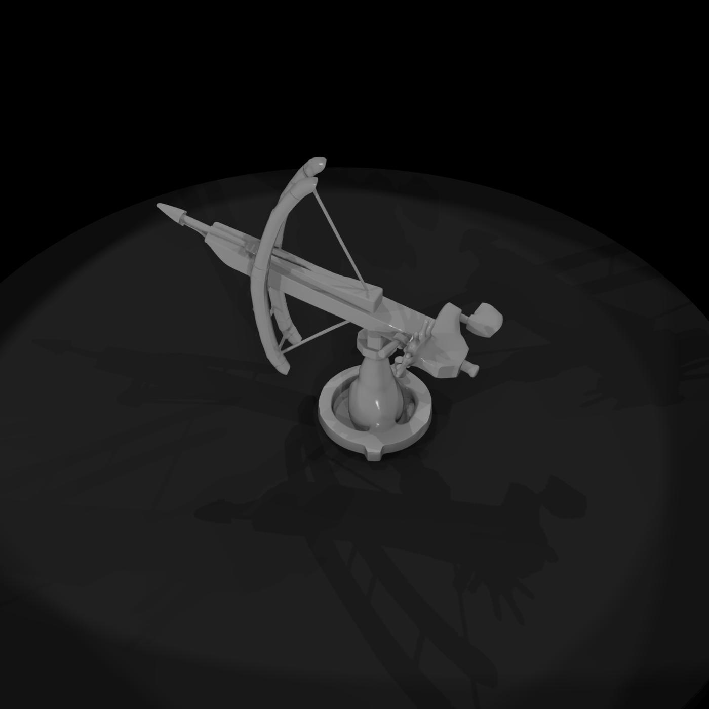 Stylized Mounted Fantasy Crossbow