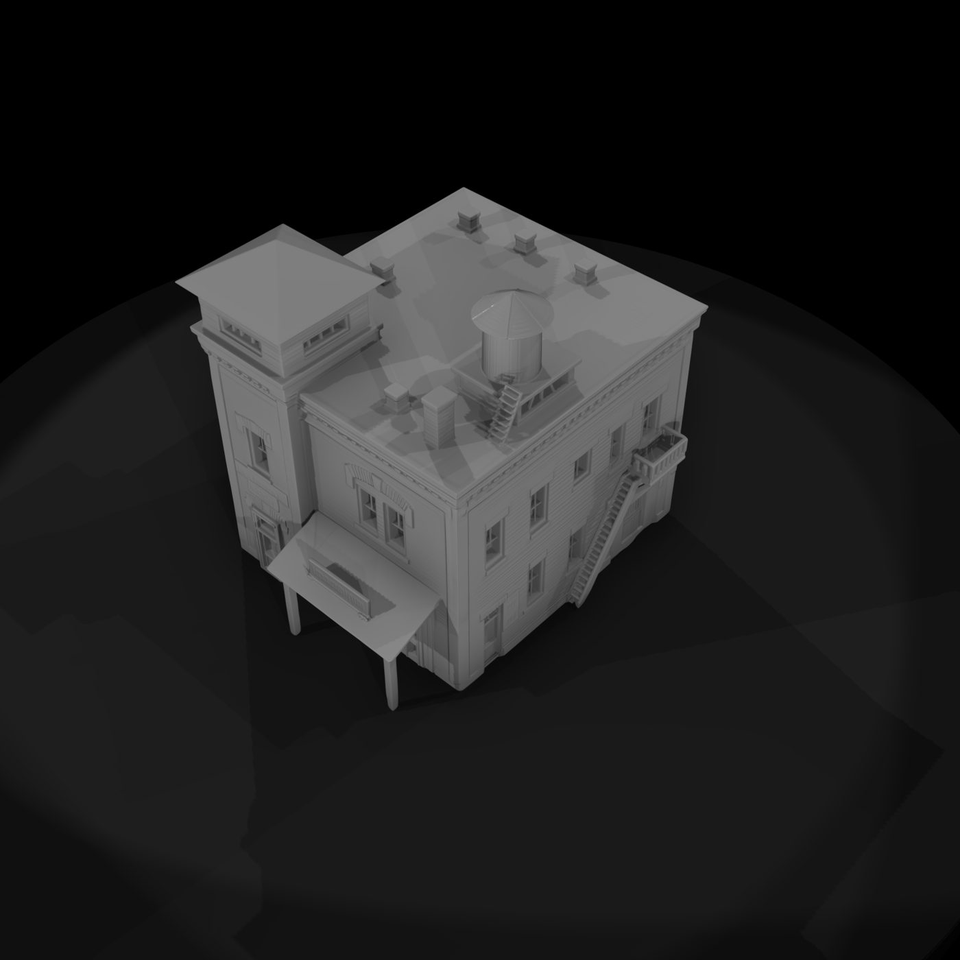 20260612 Two Story Brick Building Model 24612Eb056