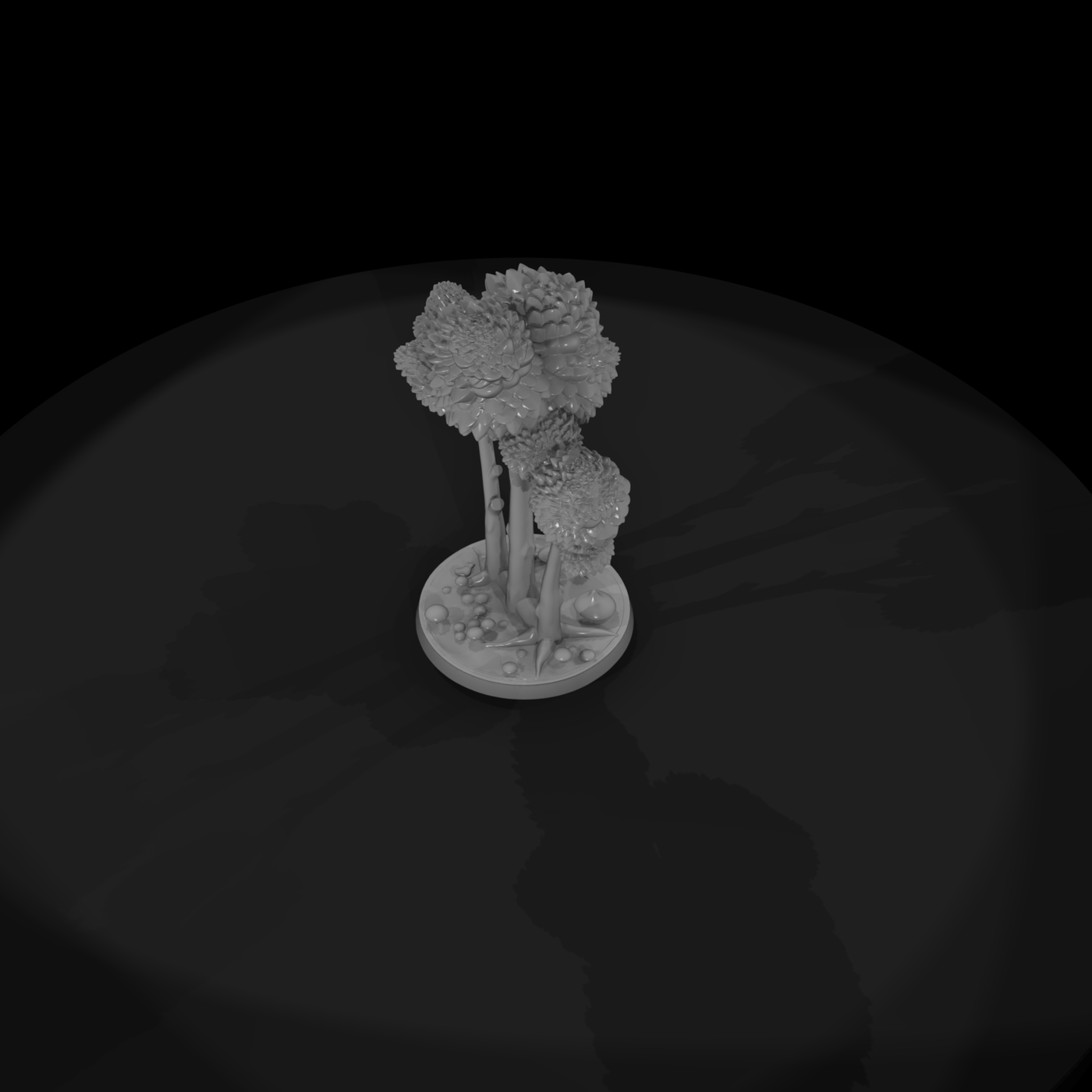 Stylized Tree Cluster on Round Base