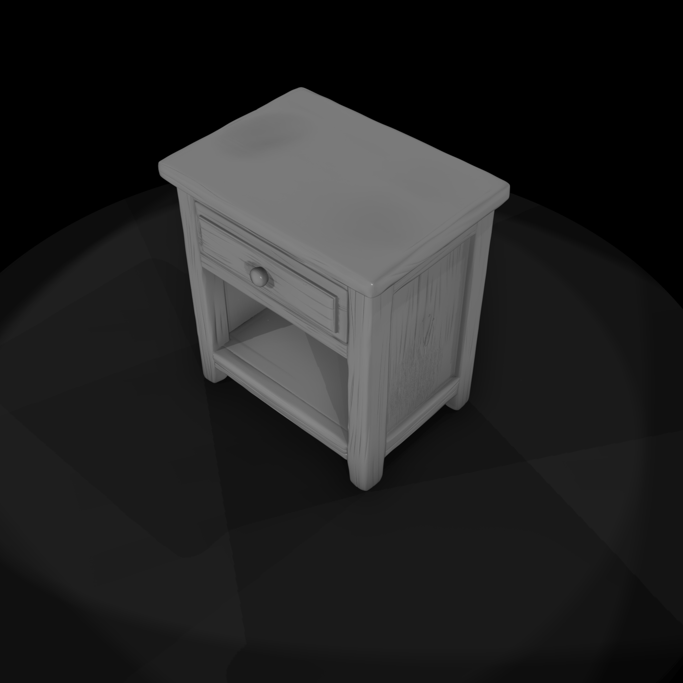 Rustic Painted Bedside Nightstand