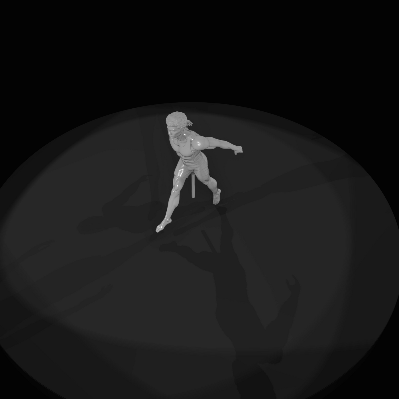 Athlete in Mid-Air Pose