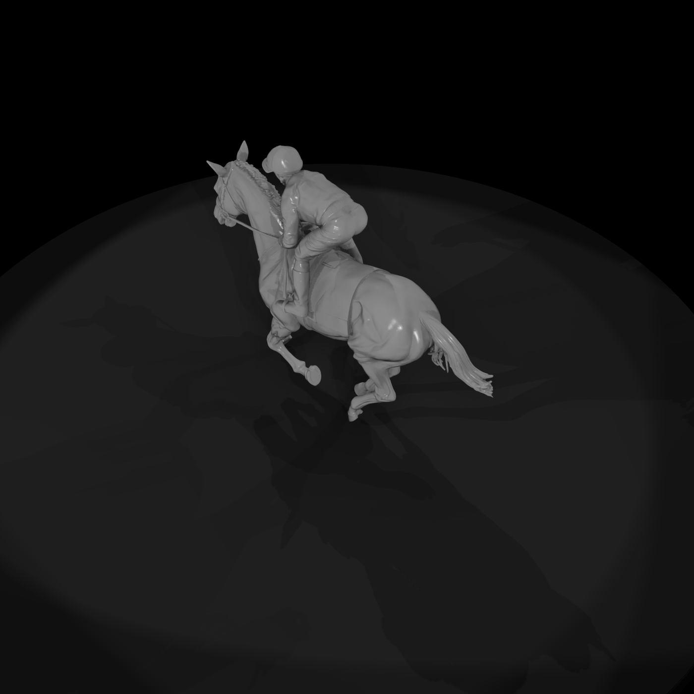Jockey on Galloping Racehorse