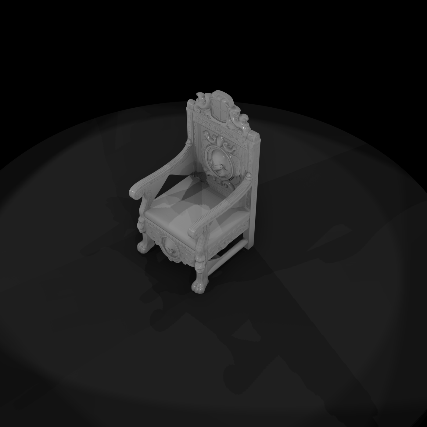 Ornate Medieval Royal Throne
