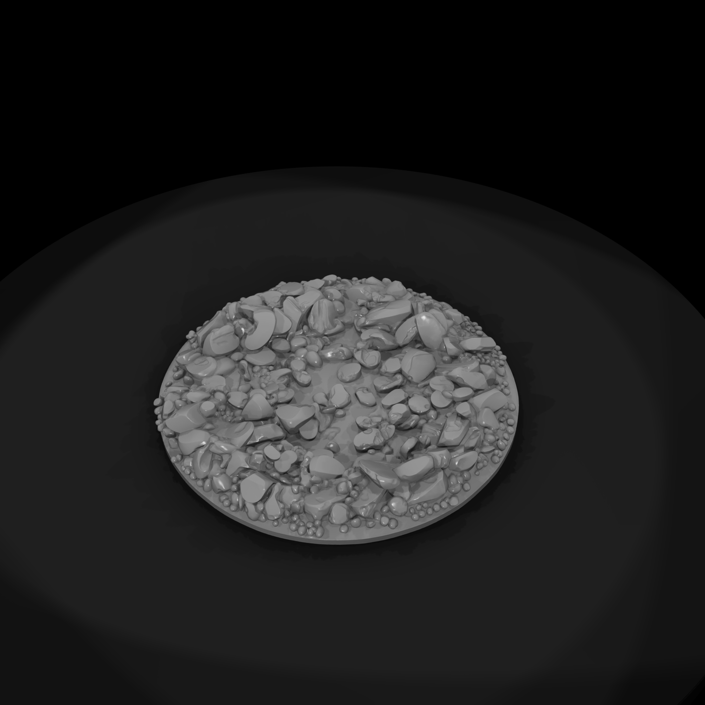 Stylized Crushed Stone Oval Base