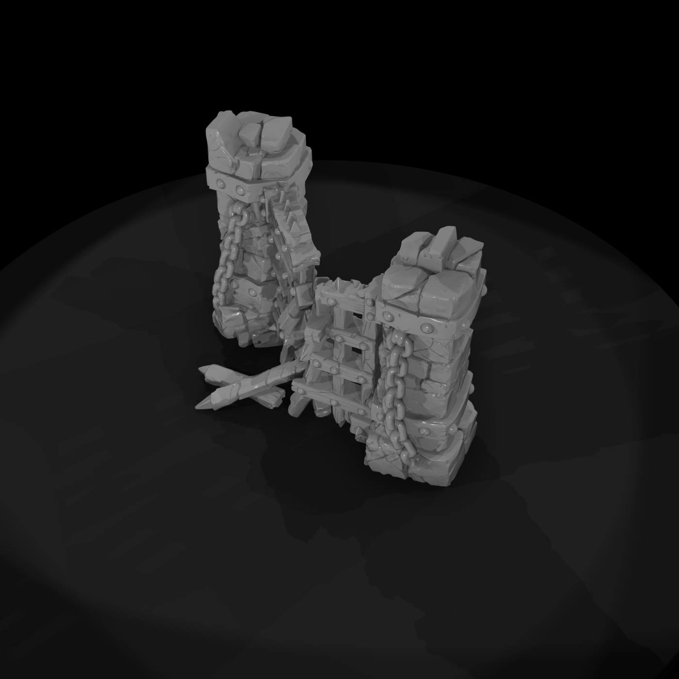 Broken Portcullis Gate Ruin