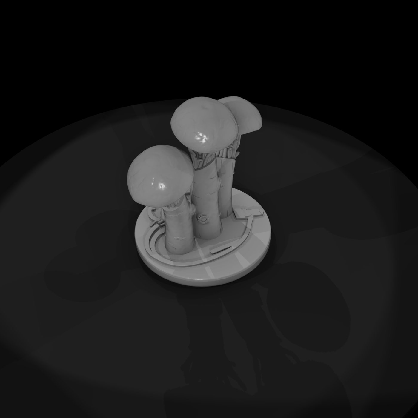 Stylized fantasy mushroom terrain base