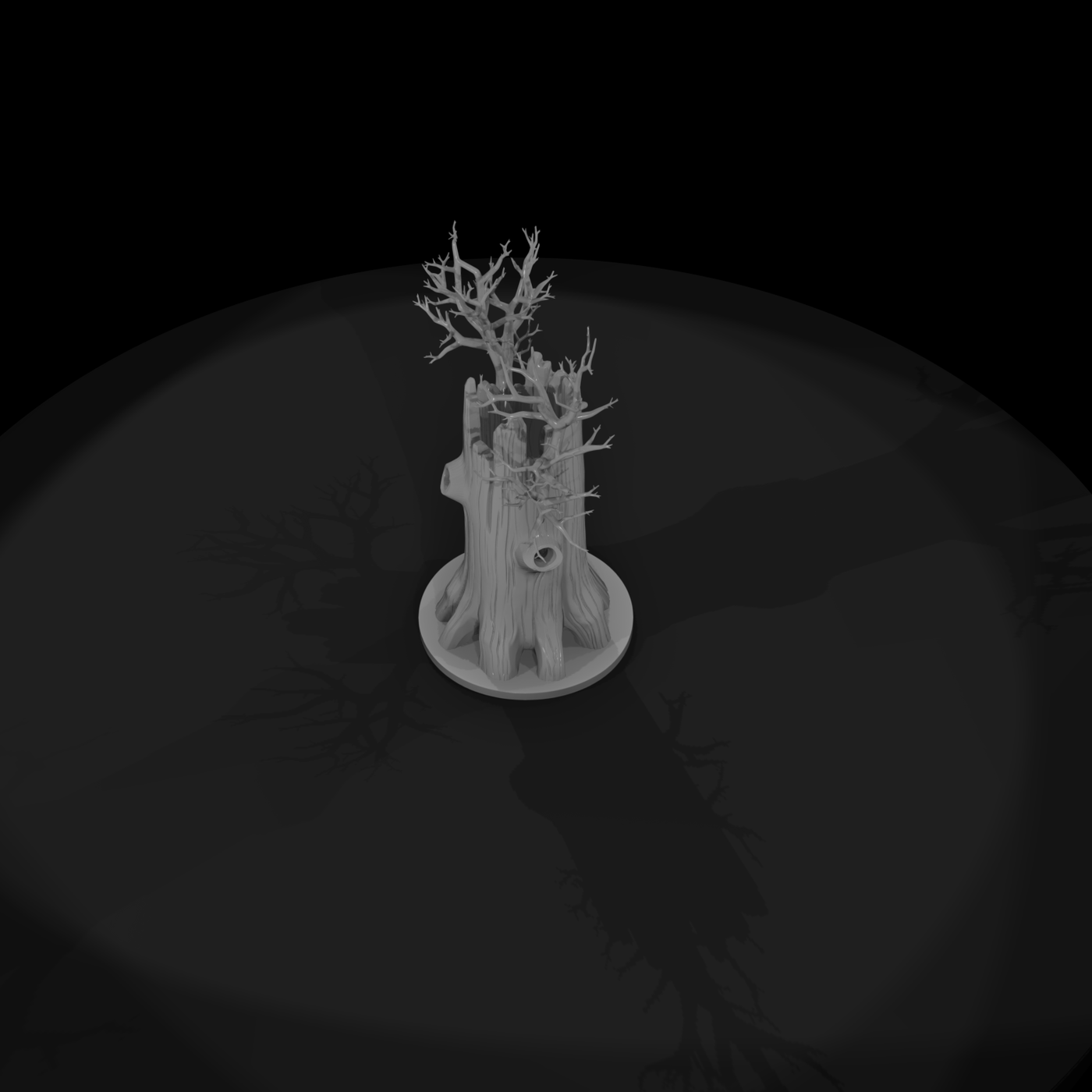 Stylized Dead Tree Stump — & Terrain