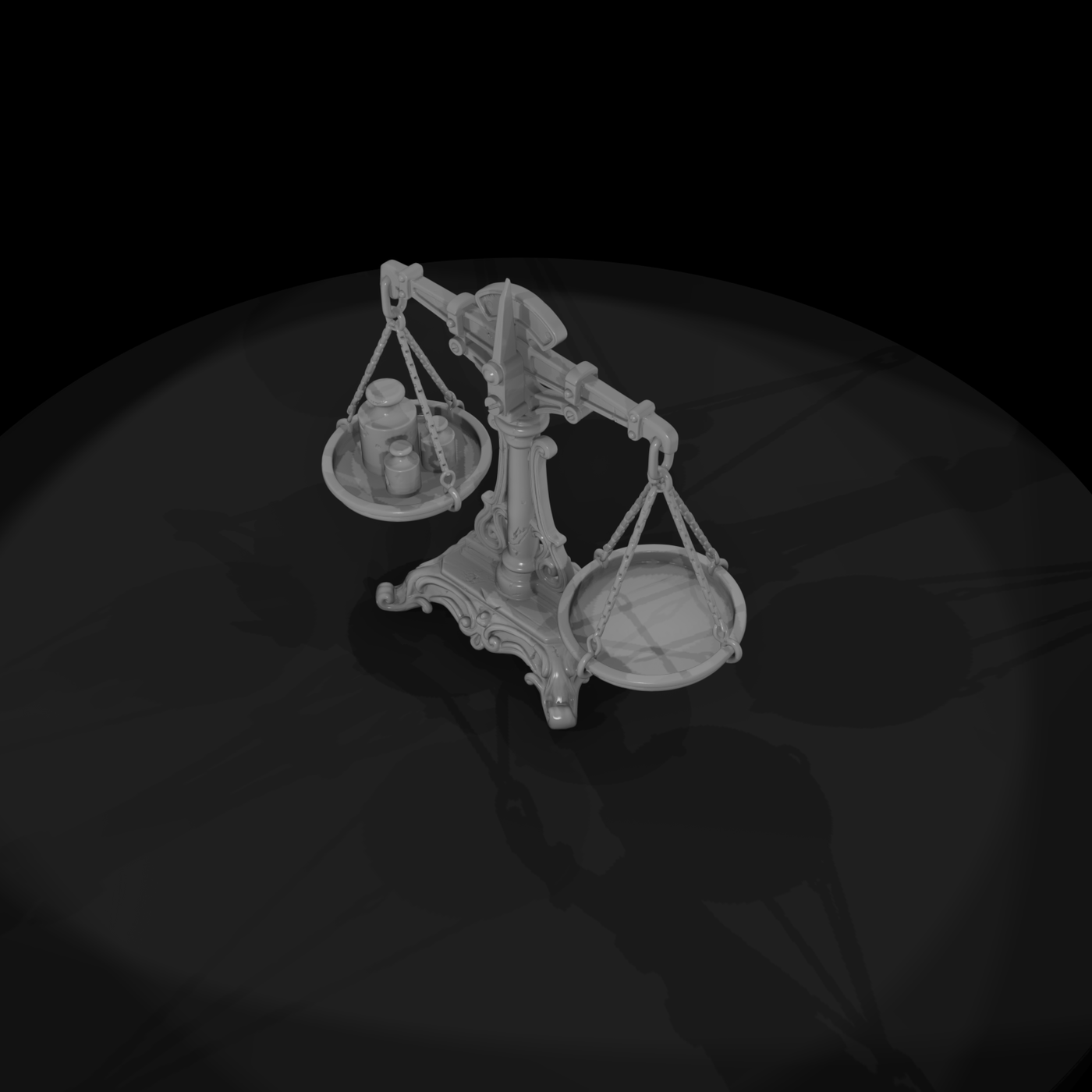 Balance Scale with Gold Weights
